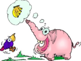 Sticker Custom Preview Image #019816 Animals Cartoons Elephant Loves Bananas
