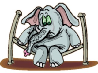 Sticker Custom Preview Image #019820 Animals Cartoons Elephanton Bed