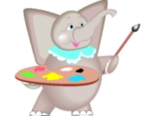 Sticker Custom Preview Image #019821 Animals Cartoons Elephant Painting
