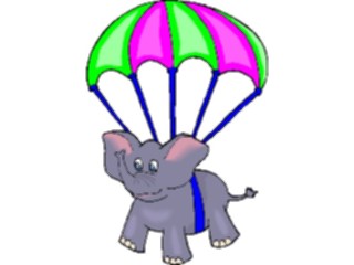 Sticker Custom Preview Image #019822 Animals Cartoons Elephant Parachuting