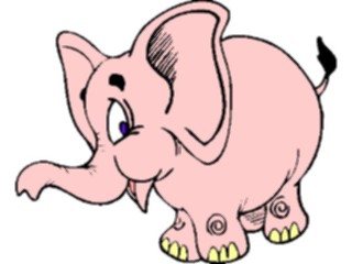 Sticker Custom Preview Image #019825 Animals Cartoons Elephant Pink3