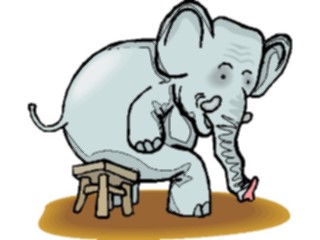 Sticker Custom Preview Image #019830 Animals Cartoons Elephant Sittingon Stool