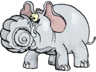Sticker Custom Preview Image #019834 Animals Cartoons Elephant Trunk Rolled Up