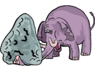 Sticker Custom Preview Image #019836 Animals Cartoons Elephant Under Rock