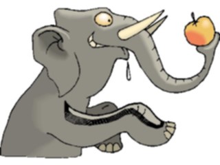 Sticker Custom Preview Image #019839 Animals Cartoons Elephantwith Apple