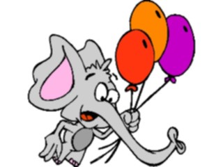 Sticker Custom Preview Image #019840 Animals Cartoons Elephantwith Balloons