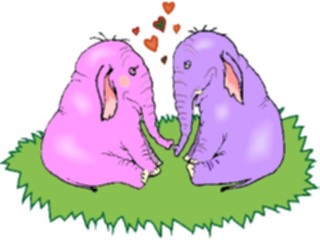 Sticker Custom Preview Image #019846 Animals Cartoons Elephantsin Love1