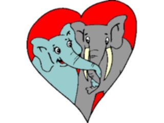 Sticker Custom Preview Image #019847 Animals Cartoons Elephantsin Love2