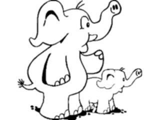 Sticker Custom Preview Image #019848 Animals Cartoons Elephants Pointing