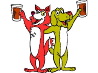 Sticker Custom Preview Image #020120 Animals Cartoons Fox Dog Toasting