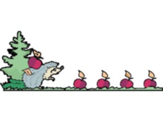Sticker Custom Preview Image #020374 Animals Cartoons Hedgehogwith Apples