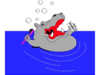 Sticker Custom Preview Image #020407 Animals Cartoons Hippo Bathing1