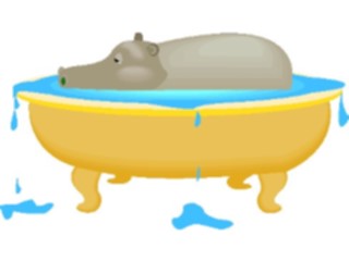 Sticker Custom Preview Image #020409 Animals Cartoons Hippo Bathing3