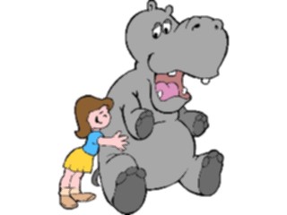 Sticker Custom Preview Image #020415 Animals Cartoons Hippo Girl