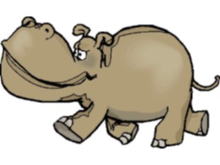 Sticker Custom Preview Image #020425 Animals Cartoons Hippo Walking