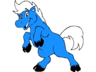Sticker Custom Preview Image #020466 Animals Cartoons Horse Blue