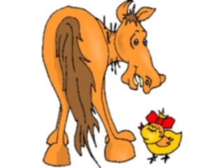 Sticker Custom Preview Image #020468 Animals Cartoons Horse Chick