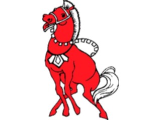 Sticker Custom Preview Image #020482 Animals Cartoons Horse Red