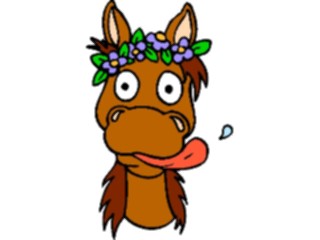 Sticker Custom Preview Image #020489 Animals Cartoons Horse Wearing Flowers