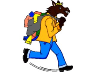 Sticker Custom Preview Image #020490 Animals Cartoons Horsewith Laundry