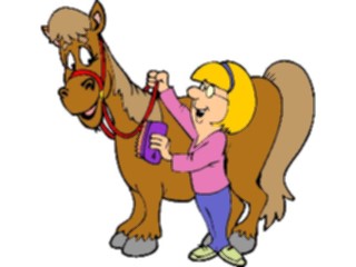 Sticker Custom Preview Image #020491 Animals Cartoons Horsewith Owner