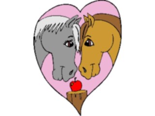Sticker Custom Preview Image #020495 Animals Cartoons Horsesin Love