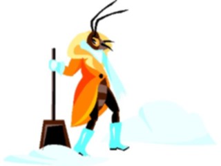 Sticker Custom Preview Image #020516 Animals Cartoons Insectwith Snow Shovel
