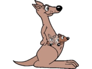 Sticker Custom Preview Image #020542 Animals Cartoons Kangaroo Family