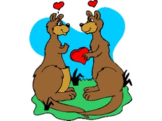 Sticker Custom Preview Image #020552 Animals Cartoons Kangaroosin Love