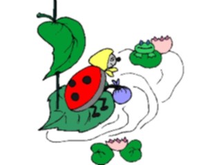 Sticker Custom Preview Image #020593 Animals Cartoons Ladybugon Leaf1