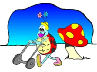 Sticker Custom Preview Image #020596 Animals Cartoons Ladybugwith Hand Truck