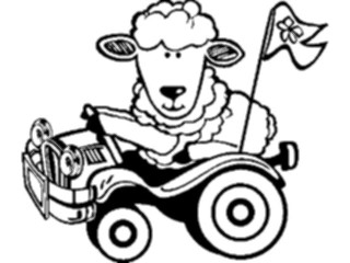 Sticker Custom Preview Image #020606 Animals Cartoons Lambin Car