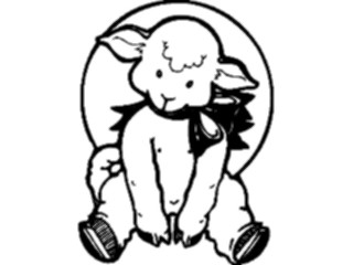 Sticker Custom Preview Image #020610 Animals Cartoons Lamb Sitting