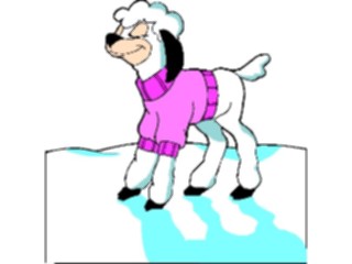 Sticker Custom Preview Image #020612 Animals Cartoons Lamb Wearing Sweater