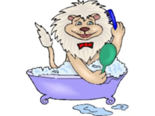 Sticker Custom Preview Image #020652 Animals Cartoons Lionin Bathtub