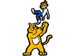 Sticker Custom Preview Image #020669 Animals Cartoons Lion Throwing Girl