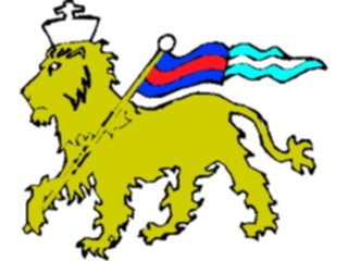 Sticker Custom Preview Image #020672 Animals Cartoons Lionwith Flag