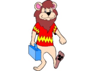 Sticker Custom Preview Image #020673 Animals Cartoons Lionwith Lunchbox