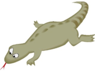 Sticker Custom Preview Image #020692 Animals Cartoons Lizard Looking Down
