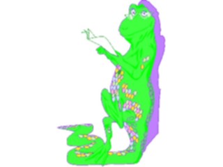 Sticker Custom Preview Image #020695 Animals Cartoons Lizard Reading