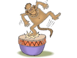 Sticker Custom Preview Image #020771 Animals Cartoons Monkey Dancingon Drum
