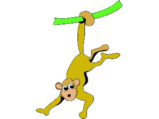 Sticker Custom Preview Image #020774 Animals Cartoons Monkey Hangingby Tail