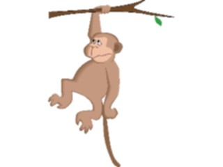 Sticker Custom Preview Image #020777 Animals Cartoons Monkey Hangingon Tree3