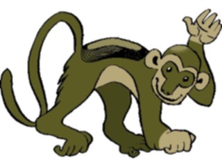 Sticker Custom Preview Image #020779 Animals Cartoons Monkey Happy1
