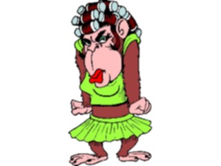 Sticker Custom Preview Image #020781 Animals Cartoons Monkeyin Curlers