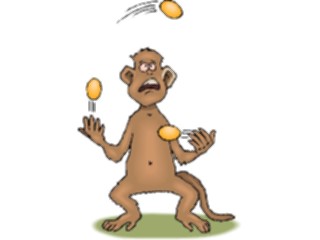 Sticker Custom Preview Image #020783 Animals Cartoons Monkey Juggling