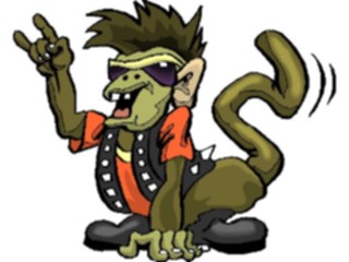 Sticker Custom Preview Image #020795 Animals Cartoons Monkey Rock Star