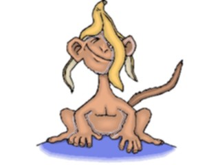 Sticker Custom Preview Image #020803 Animals Cartoons Monkey Wearing Banana
