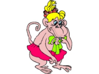 Sticker Custom Preview Image #020804 Animals Cartoons Monkey Wearing Skirt