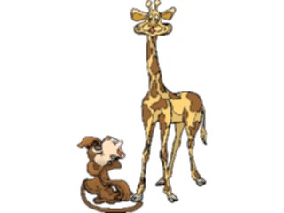 Sticker Custom Preview Image #020810 Animals Cartoons Monkeywith Giraffe